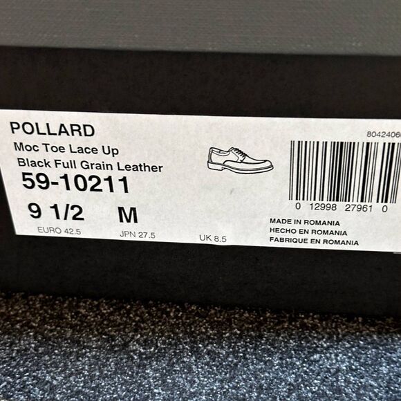 Johnston & Murphy Pollard Black Leather Moc Toe Lace Up Shoes 59-10211 9.5 M - Picture 5 of 5